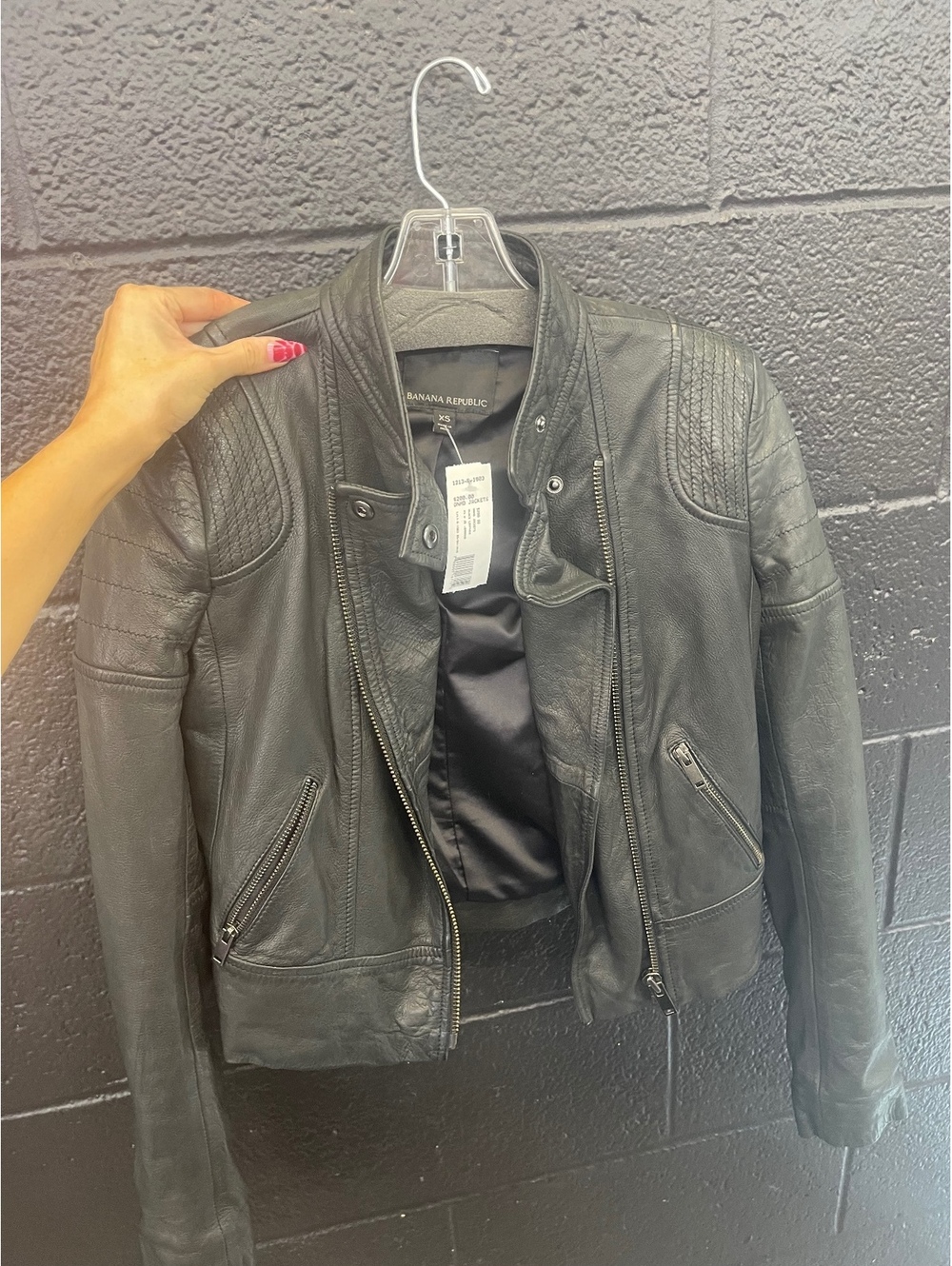 Banana Republic Women's Black Leather Moto Jacket XS